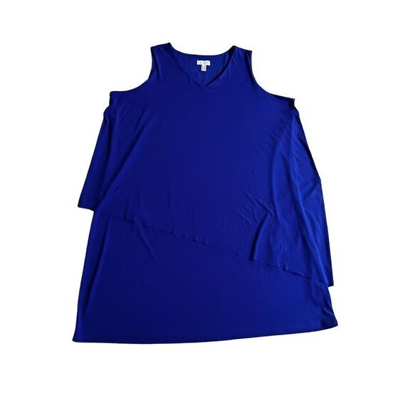 Susan Graver Sleeveless Blue Dress size 2X - Picture 1 of 6